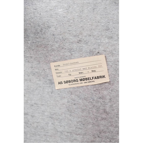 Image 1 of Dänischer Vintage-Sessel aus Mahagoni und hellem Stoff von Søborg Furniture, 1960er Jahre