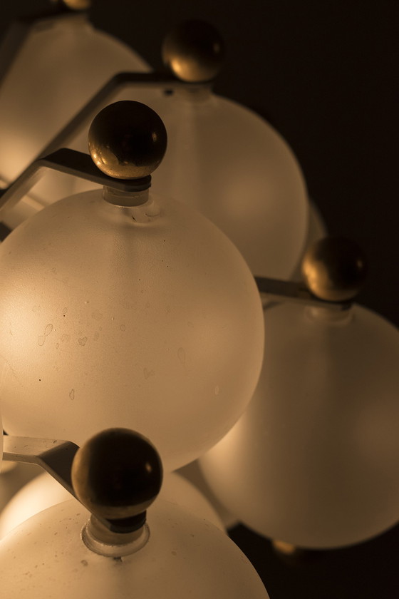 Image 1 of Kinkeldey Frosted Globes Pendelleuchte Belvedere Kristall