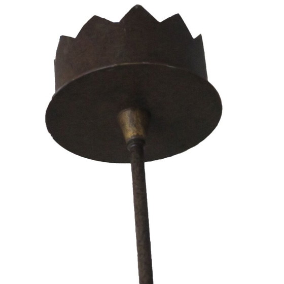 Image 1 of Vintage-Kronleuchter aus vergoldetem Metall und Muranoglas von Jean-Francois Crochet für Terzani, Italien