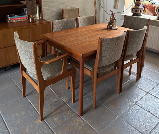 Image 1 of Vintage-Esstisch + 6 Esszimmerstühle