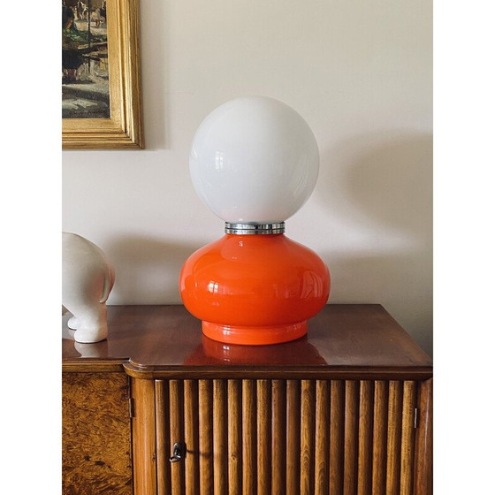 Image 1 of Vintage Space Age Glas-Tischlampe, Massive Belgium 1970