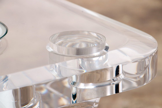 Image 1 of Französischer Couchtisch aus Lucite und Glas Maison Romeo, 1970er Jahre