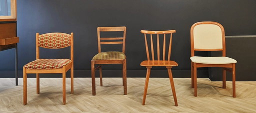 Vier Mid Century Esstisch Stühle | Vintage - Satz von 4 Stühlen