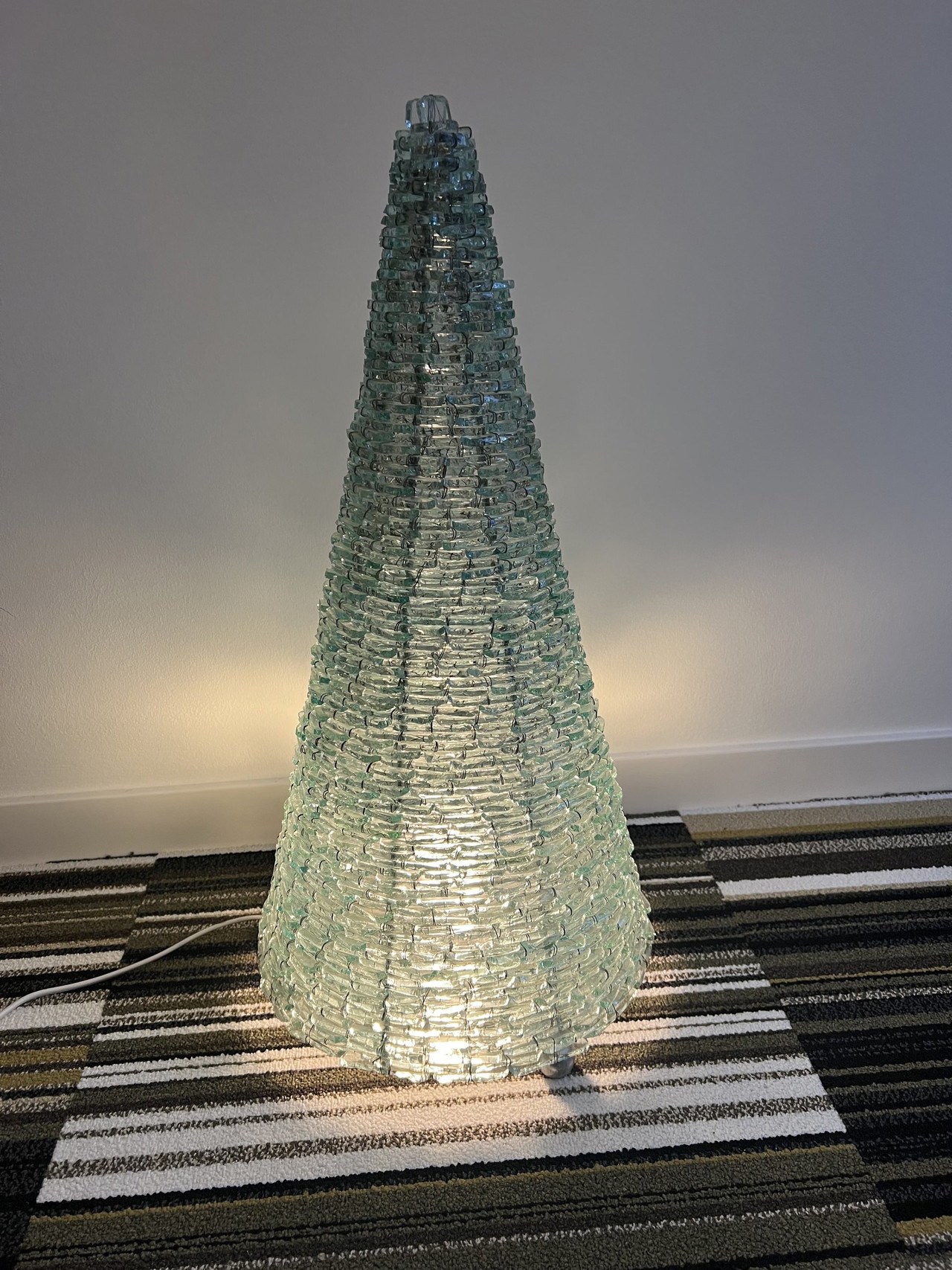 Tischlampe aus den siebziger Jahren, Glaskunst