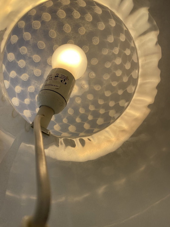 Image 1 of Große Weißglas Peill und Putzler Pilz Tischlampe Xl 1970