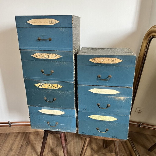 Lot von 7 Vintage-Kartons