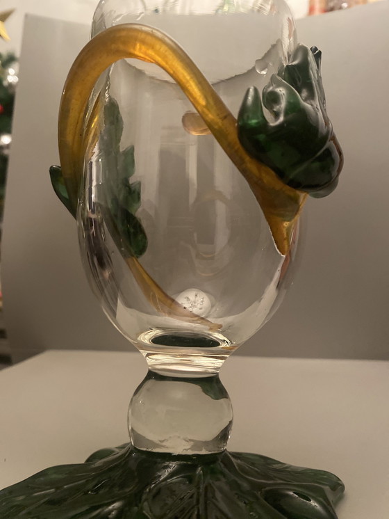 Image 1 of Fußglas , Vase , Murano-Schale