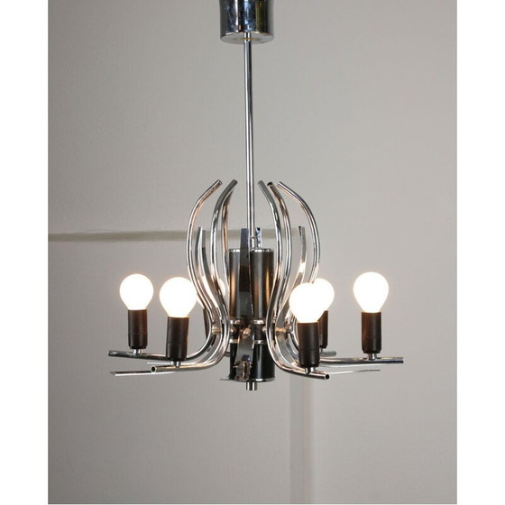 Image 1 of Verchromter Schwan-Kronleuchter, 1970