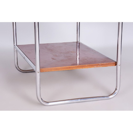 Image 1 of Vintage Bauhaus Beistelltisch aus verchromtem Stahl, Tschechoslowakei 1930