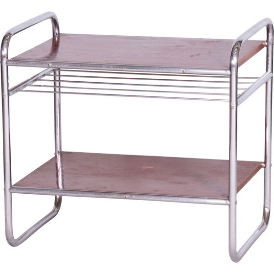 Image 1 of Vintage Bauhaus Beistelltisch aus verchromtem Stahl, Tschechoslowakei 1930