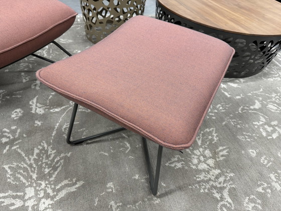 Image 1 of Rolf Benz 394 Sessel mit Hocker-Stoff