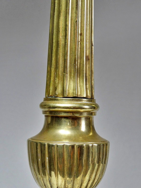 Image 1 of Paar Großer Spikes Kirchenkerzen Xixe Bronze Vergoldet Alte