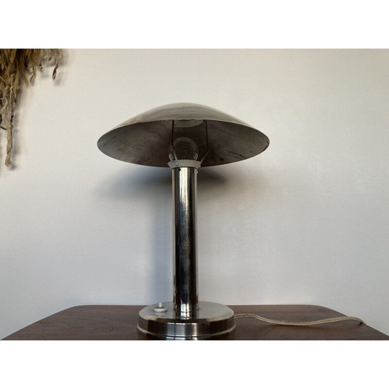 Image 1 of Vintage Chrom Tischlampe Bauhaus, Tschechoslowakei 1930
