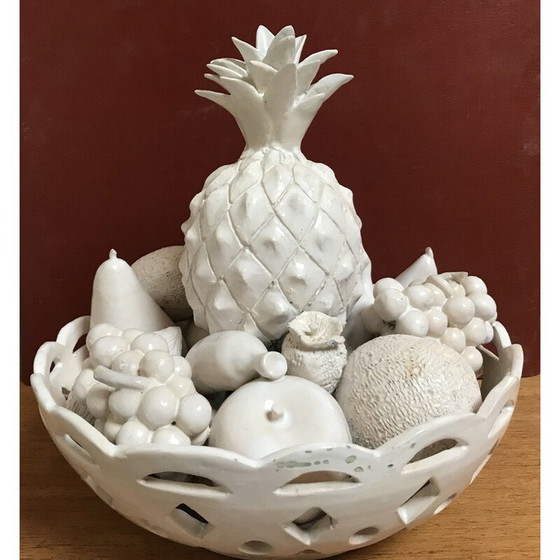 Image 1 of Alte Obstschale aus Steingut von Jean Roger, Frankreich 1960