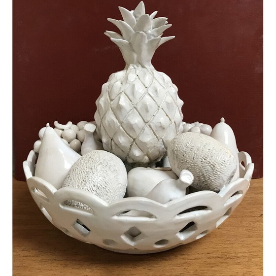 Image 1 of Alte Obstschale aus Steingut von Jean Roger, Frankreich 1960