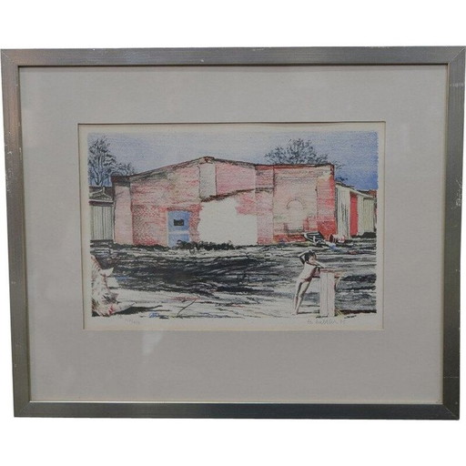 Farblithografie von Bo Hulten, 1975