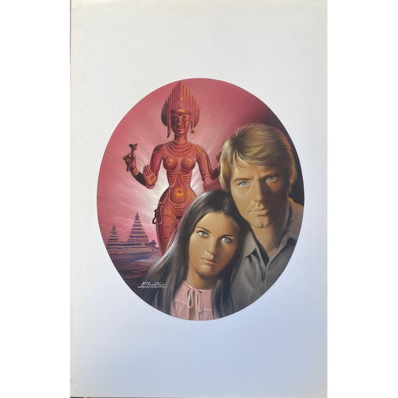 Image 1 of Vintage Mischtechnik "Sous le Regard de Kâli" von Evelyne Deher für M.Gourdon, 1965