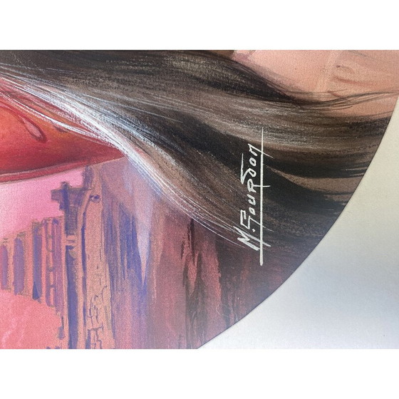 Image 1 of Vintage Mischtechnik "Sous le Regard de Kâli" von Evelyne Deher für M.Gourdon, 1965