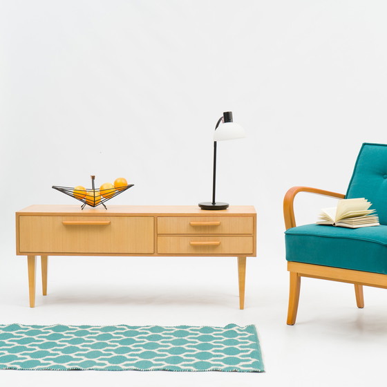 Image 1 of 50er Jahre Lowboard, Esche, restauriert, 115cm