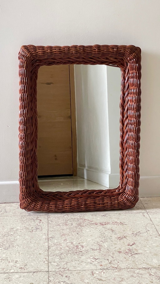 Spiegel Aus Rattan Vintage Frankreich