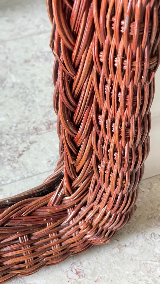 Image 1 of Spiegel Aus Rattan Vintage Frankreich