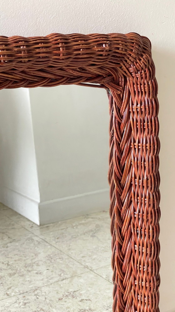 Image 1 of Spiegel Aus Rattan Vintage Frankreich