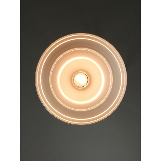 Image 1 of Vintage Aluminium und Glas Pendelleuchte, Italien