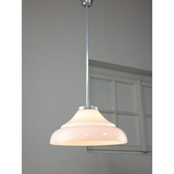 Image 1 of Vintage Aluminium und Glas Pendelleuchte, Italien