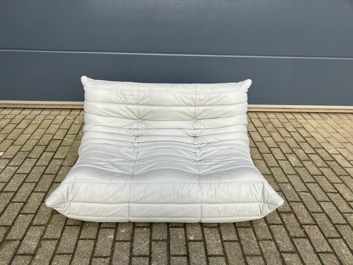 100% Authentisch Ligne Roset Togo 2Sitzer In Grau Leder