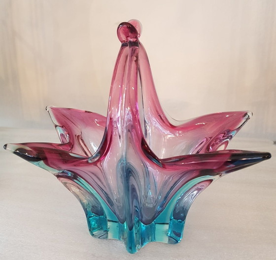 Image 1 of 2X Murano Vase und Schale mit Henkel