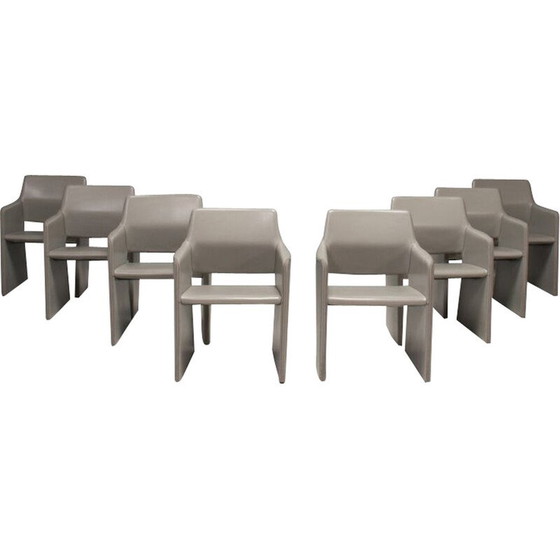 Image 1 of Satz von 8 Vintage-Lederstühlen von Rodolfo Dordoni für Arper