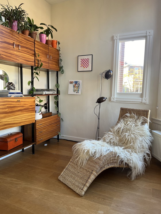 Image 1 of Vintage Karl Malmvall Rattan Lounge Stuhl Karlskrona Ikea