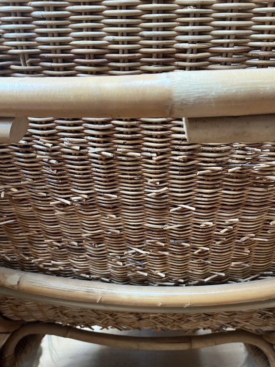 Image 1 of Vintage Karl Malmvall Rattan Lounge Stuhl Karlskrona Ikea