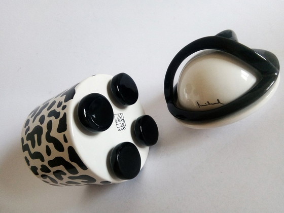 Image 1 of Juraj Mihalik Postmoderne/Pop-Art Deckeldose aus Porzellan Art4 Ergo Keramik 1980'S