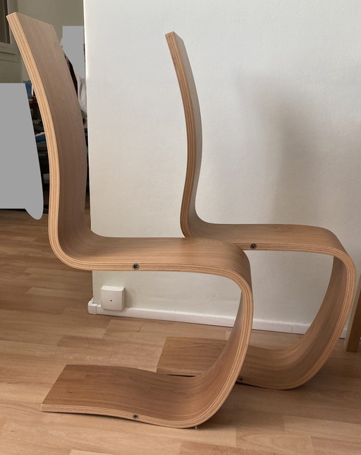 2 Stühle / Regale Half C Johan Berhin Holz