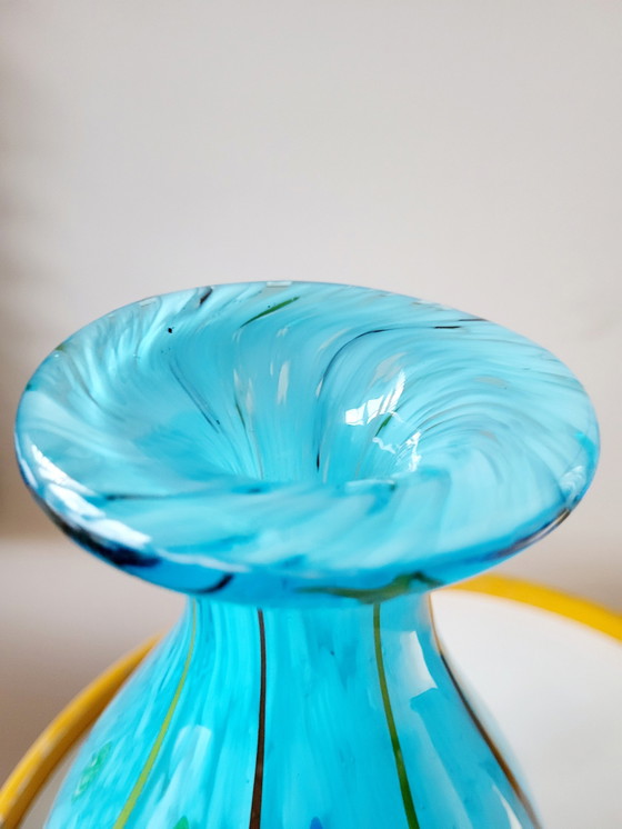 Image 1 of Mehrfarbige Vase aus Glas, Retro-Stil, 1980er Jahre, Murano, Italien