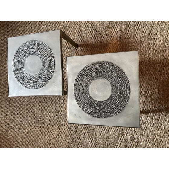Image 1 of Marc D Haennens Vintage Aluminium Paar Tisch, 1970