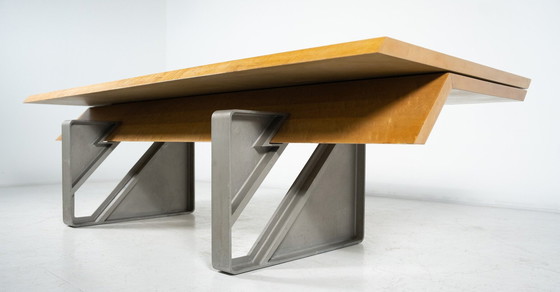 Image 1 of Mid Century Modern Diagonaler Schreibtisch von Giovanni Offredi für Saporiti