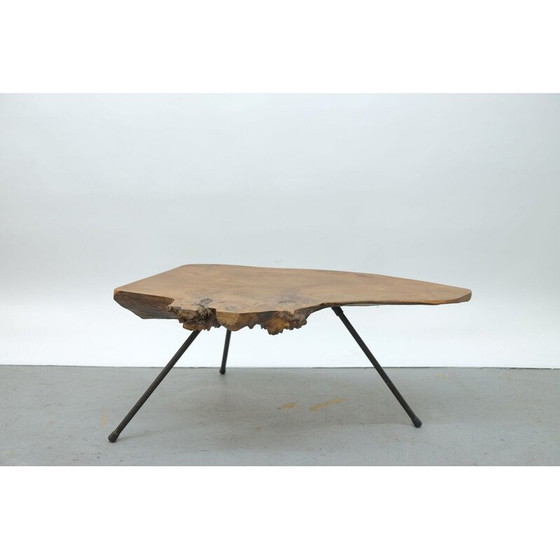 Image 1 of Vintage Couchtisch aus Holz und Messing, Österreich 1950