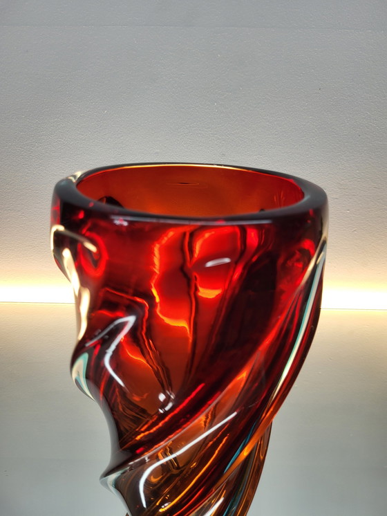 Image 1 of Vase aus Muranoglas, gedreht, Somserso-Technik, Italien, 1970er Jahre