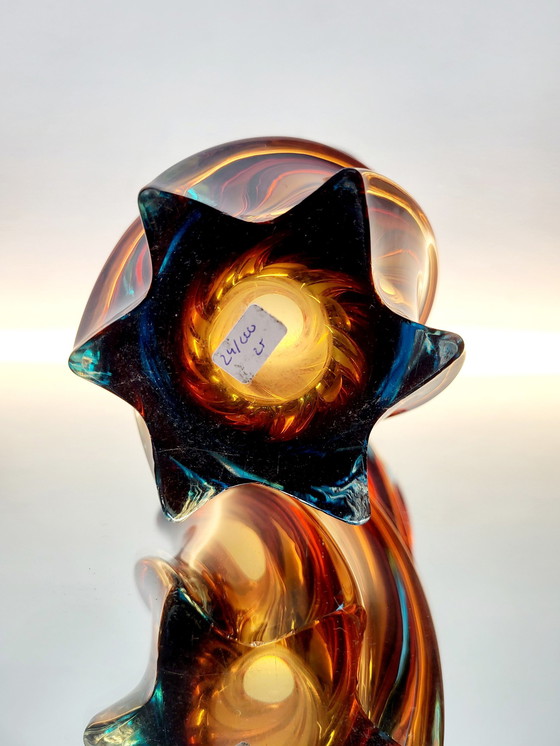 Image 1 of Vase aus Muranoglas, gedreht, Somserso-Technik, Italien, 1970er Jahre