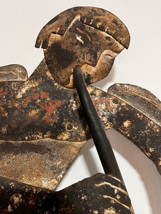 Image 1 of Gabriel Folk Art, Wetterfahne, antike Wandleuchte aus Schmiedeeisen