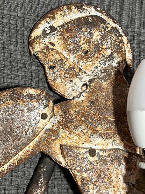 Image 1 of Gabriel Folk Art, Wetterfahne, antike Wandleuchte aus Schmiedeeisen