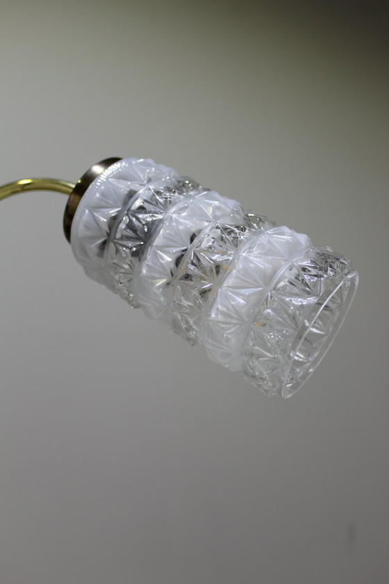 Image 1 of Vintage-Deckenleuchte - 3-Arm, Messing, Glas 1950/60er Jahre