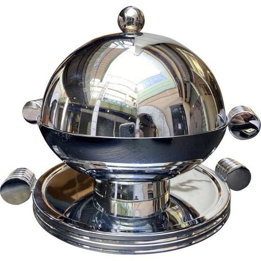 Vintage Edelstahl Tafelaufsatz Uan 1930s