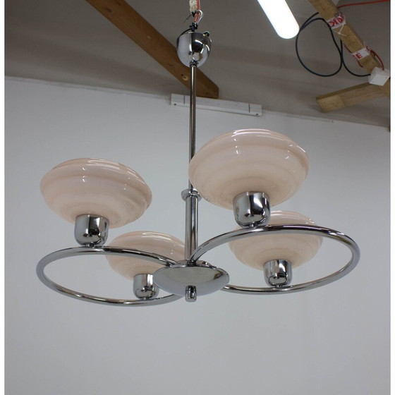 Image 1 of Rosa Kronleuchter von Drukov 1940er Jahre