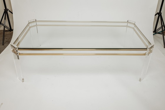 Image 1 of Vintage Messing mit Glas Couchtisch