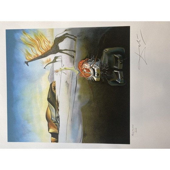 Image 1 of Vintage-Lithographie Die flammende Giraffe von Salvador Dali