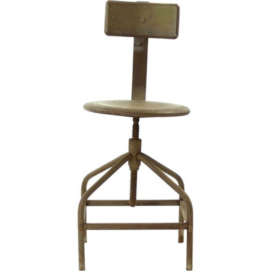 Image 1 of Industrieller Metall-Fabrikstuhl von Kovona, Tschechoslowakei 1940