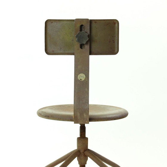 Image 1 of Industrieller Metall-Fabrikstuhl von Kovona, Tschechoslowakei 1940